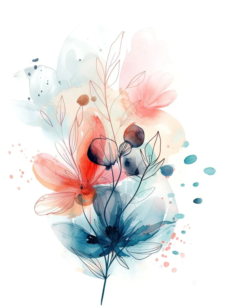 Boho abstract 7a canvas met Baklijst van Yaso Design Boho & Botanic