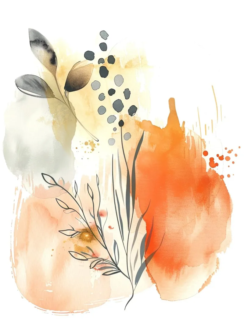 Boho abstract 9a canvas met Baklijst van Yaso Design Boho & Botanic