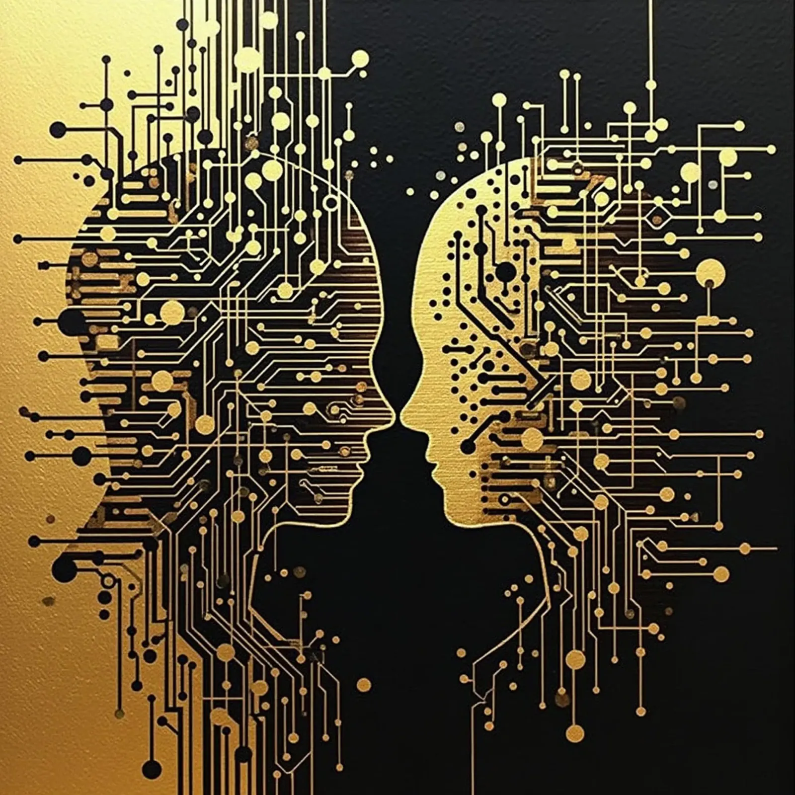 Immagine_specchio_oro_4 poster con telaio in alluminio da AI-Portraits by LK