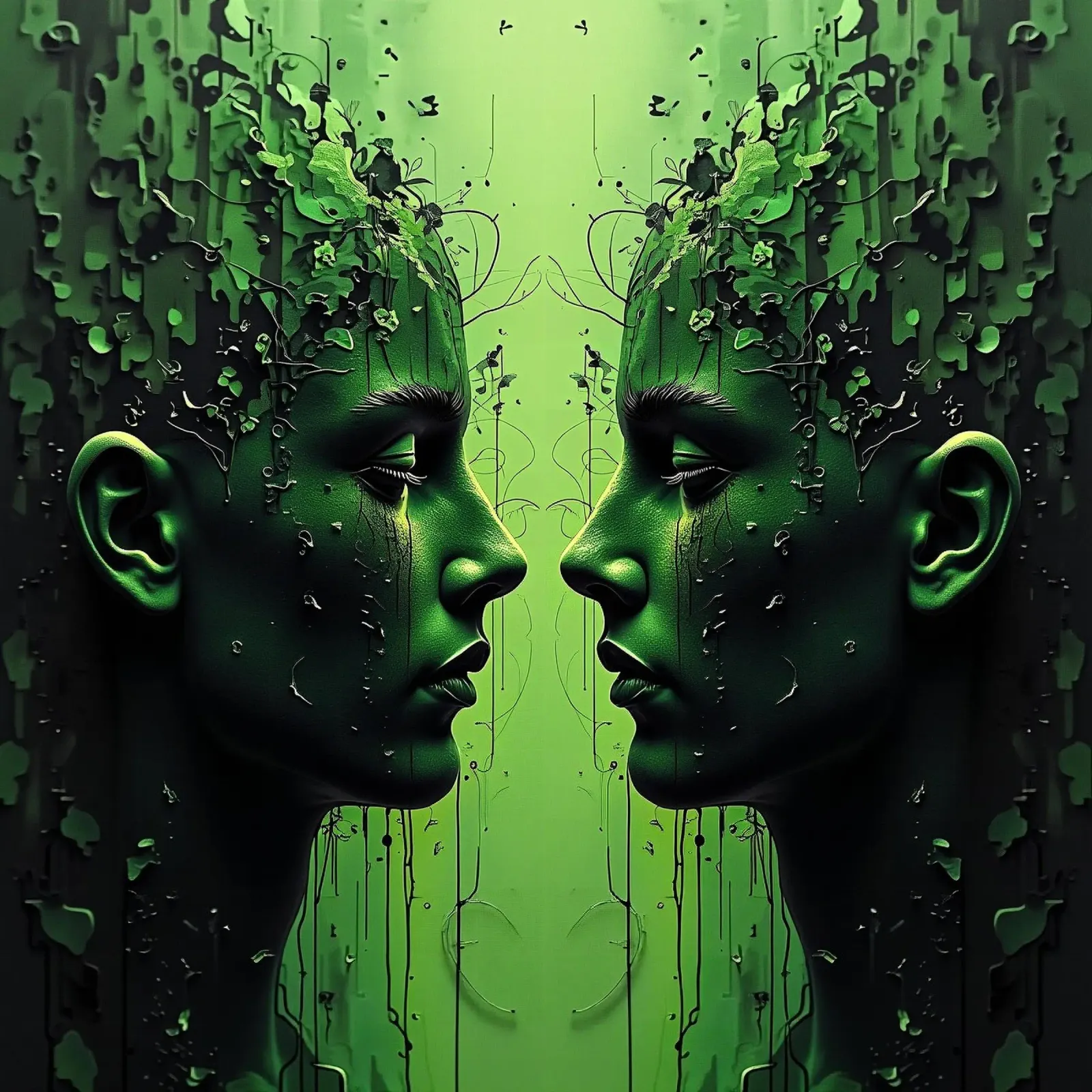Immagine_specchio_verde_1 poster da AI-Portraits by LK