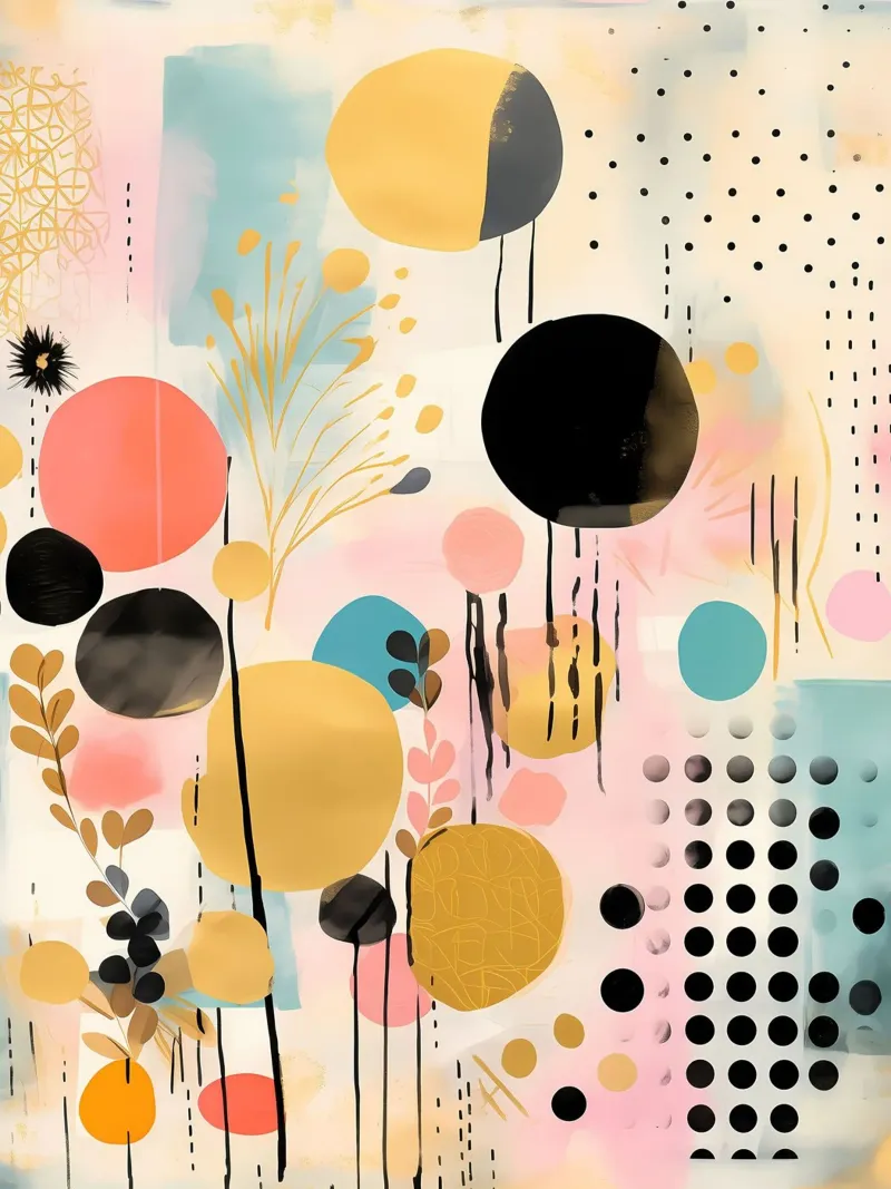 Boho Astratto 14a poster con telaio in alluminio da Yaso Design Boho & Botanic