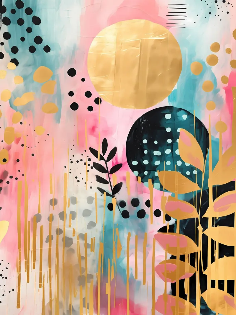 Boho Abstracto 15a poster con marco de aluminio de Yaso Design Boho & Botanic