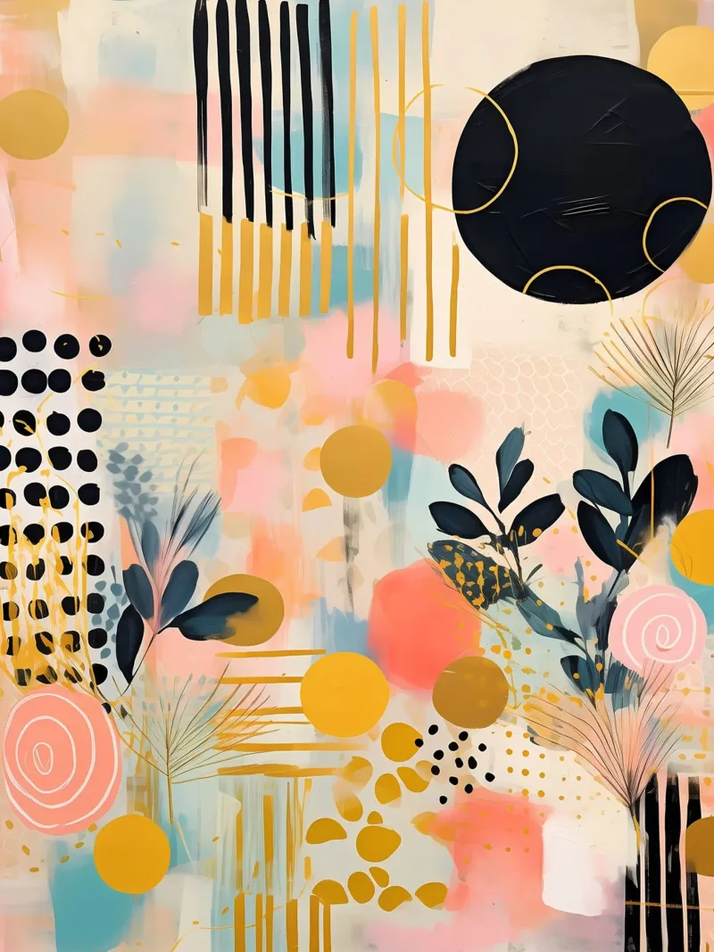 Boho Abstract 18a poster con telaio in plastica da Yaso Design Boho & Botanic