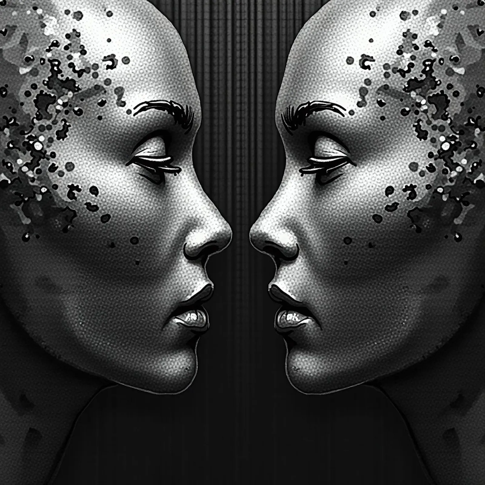 Mirror image_grey_1 canvas by AI-Portraits by LK