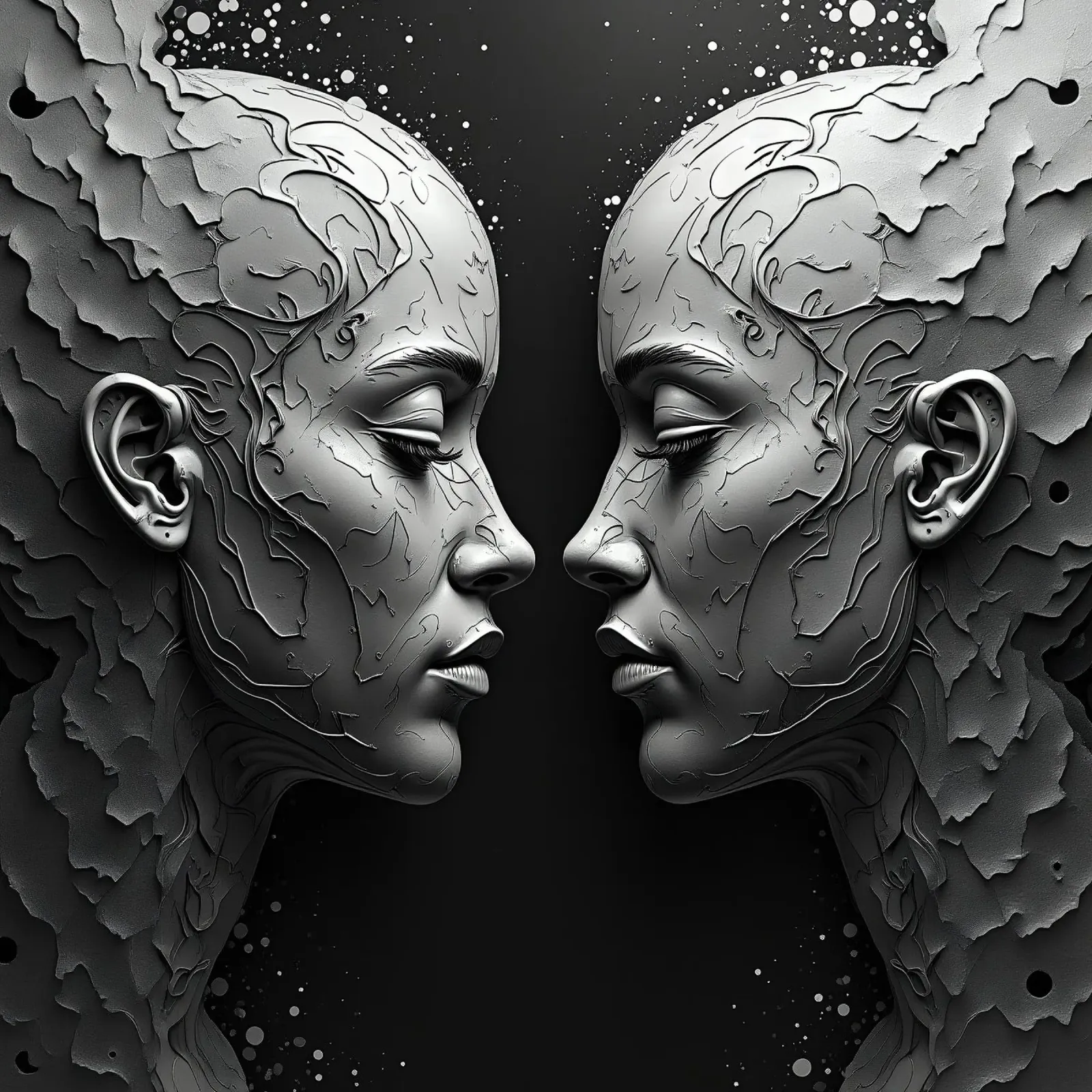 Mirror_image_grey_2 canvas by AI-Portraits by LK