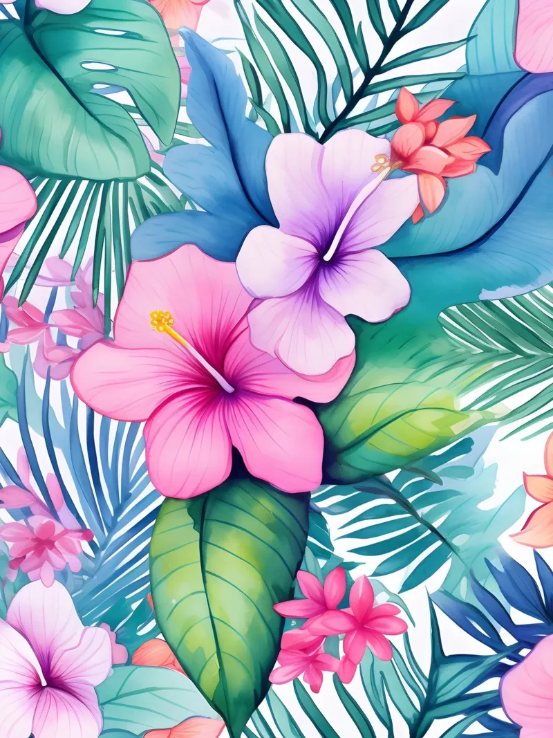 Modello tropicale 2 poster con telaio in legno da Yaso Design Boho & Botanic