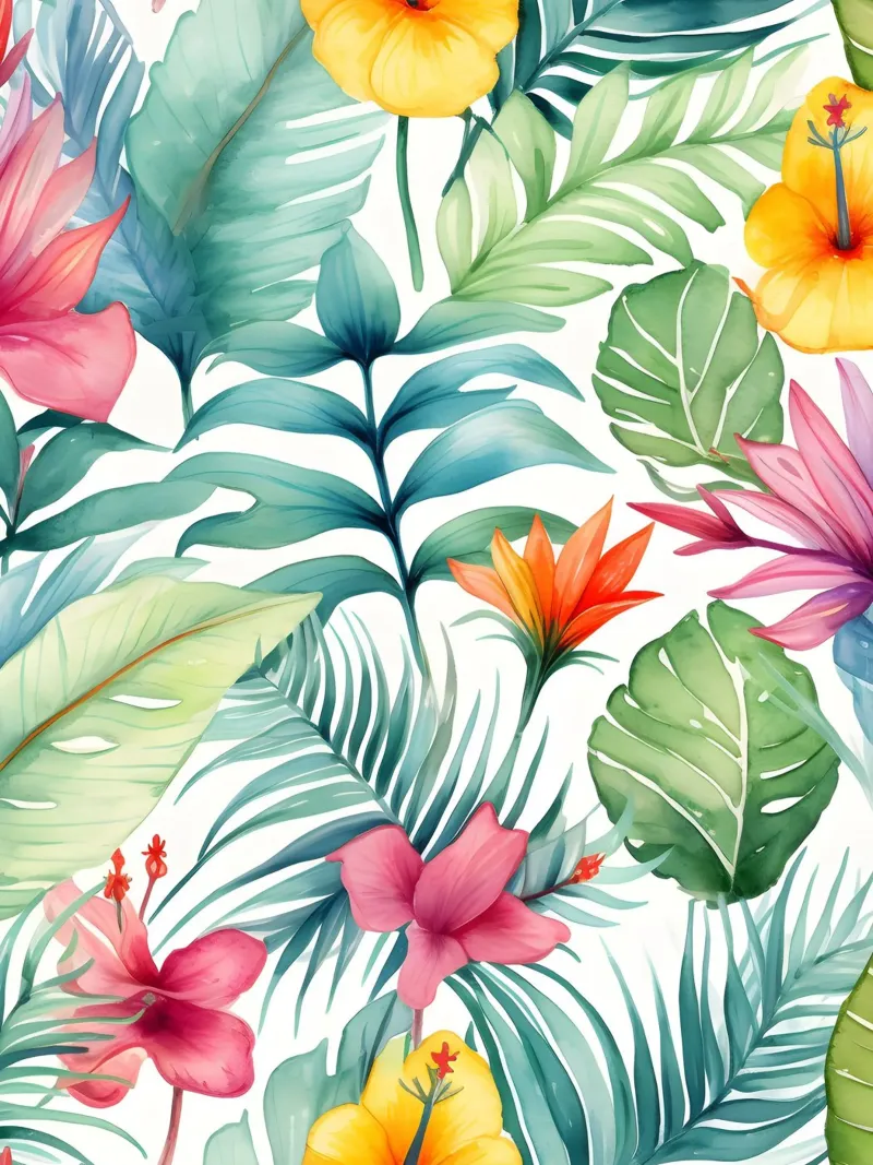 Modello tropicale 4 poster da Yaso Design Boho & Botanic