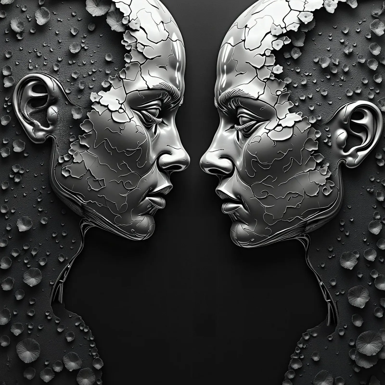 Mirror_image_grey_4 canvas by AI-Portraits by LK