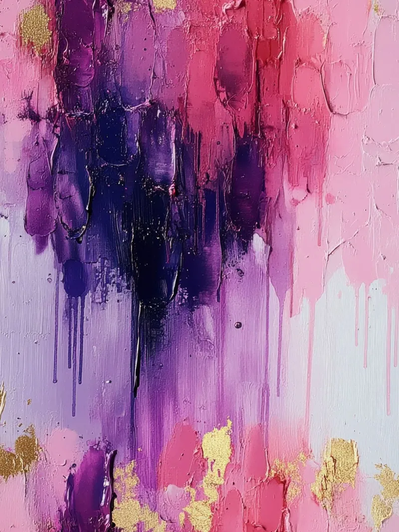 Paint Splatter Malerei Pinselstriche Lilac 1 Poster von Yaso Design Paint