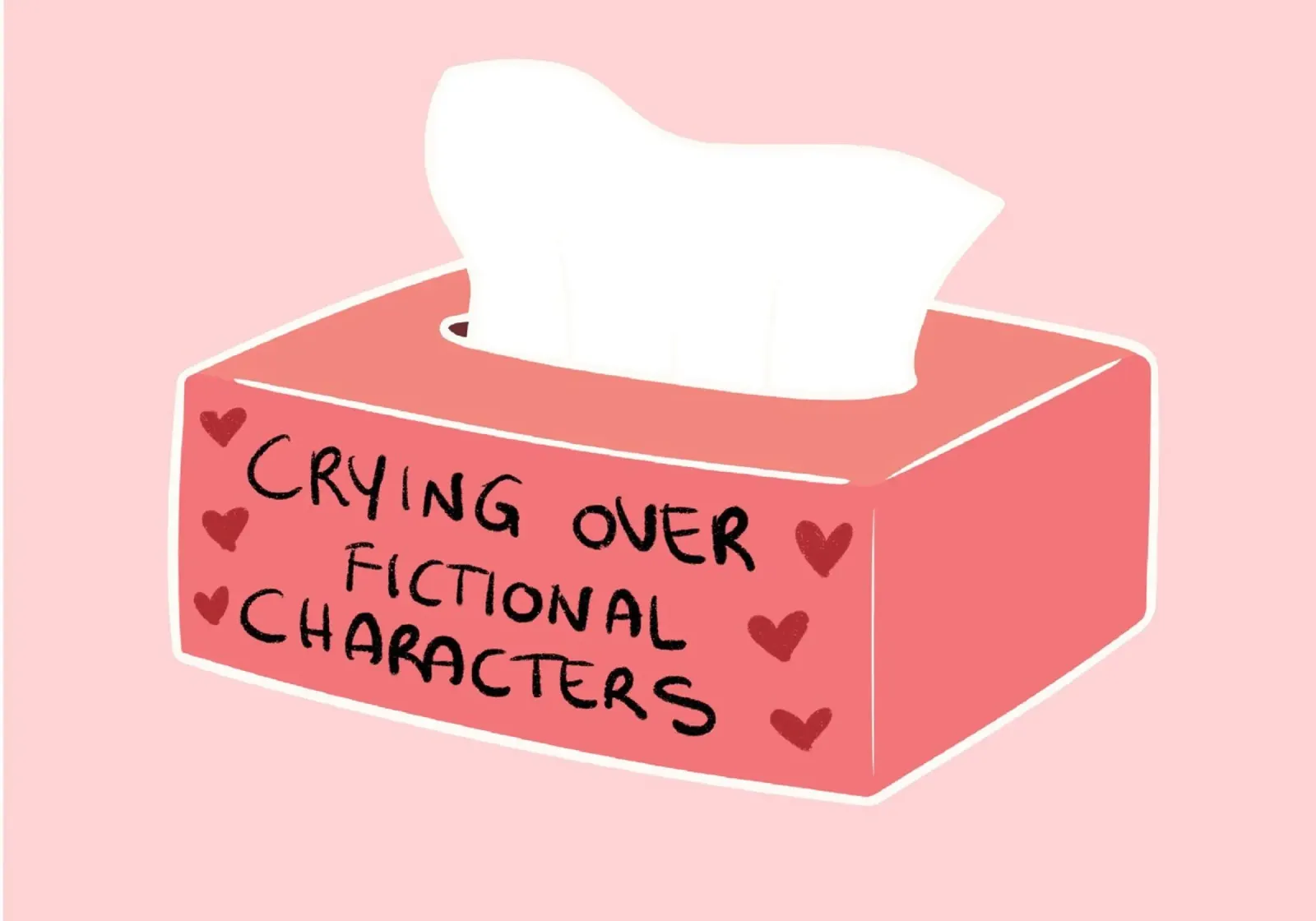 Crying Over Fictional Characters Poster - Witty Art canvas with Floater frame by vintagepod