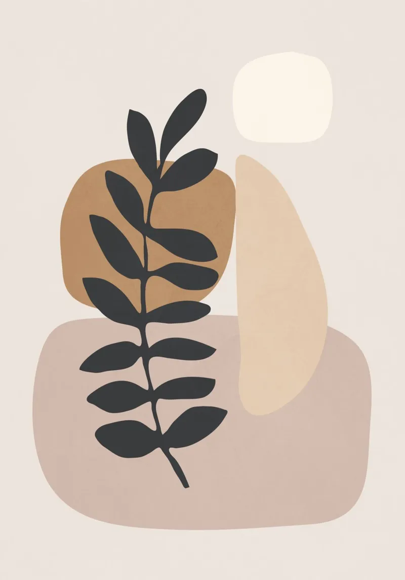 Arte astratta / Pianta minimale 6 poster con telaio in alluminio da ThingDesign