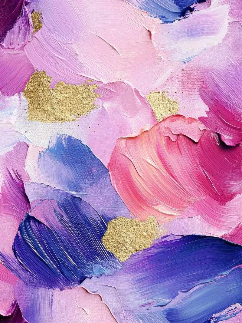 Paint Splatter Malerei Pinselstriche Lilac 15 Poster mit Aluminium Rahmen von Yaso Design Paint