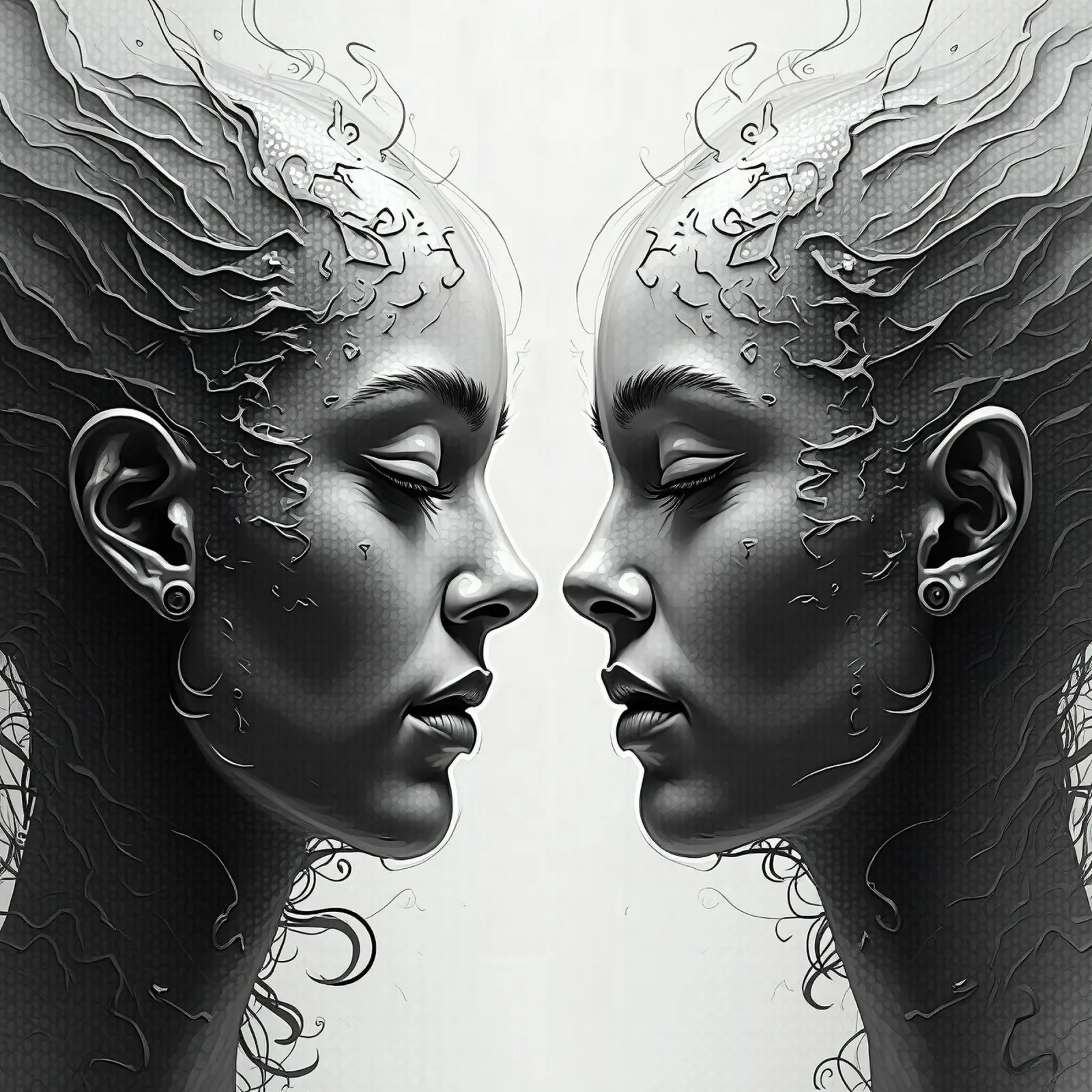 Mirror_image_grey_7 canvas by AI-Portraits by LK