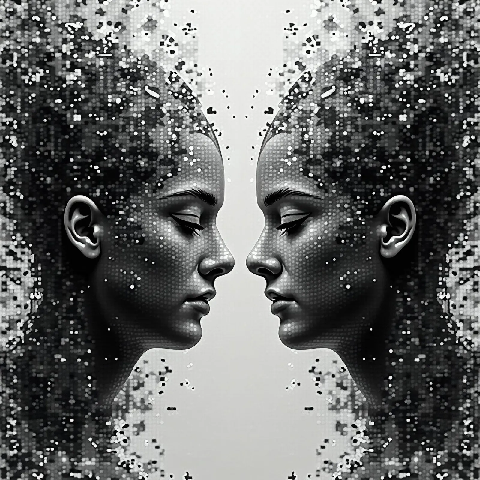 Mirror_image_grey_8 canvas by AI-Portraits by LK