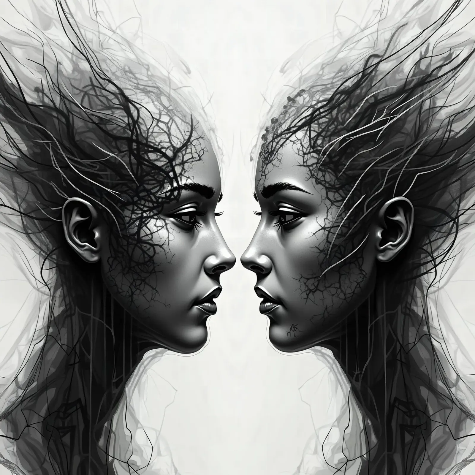 Immagine_specchio_grigio_9 poster con telaio in legno da AI-Portraits by LK