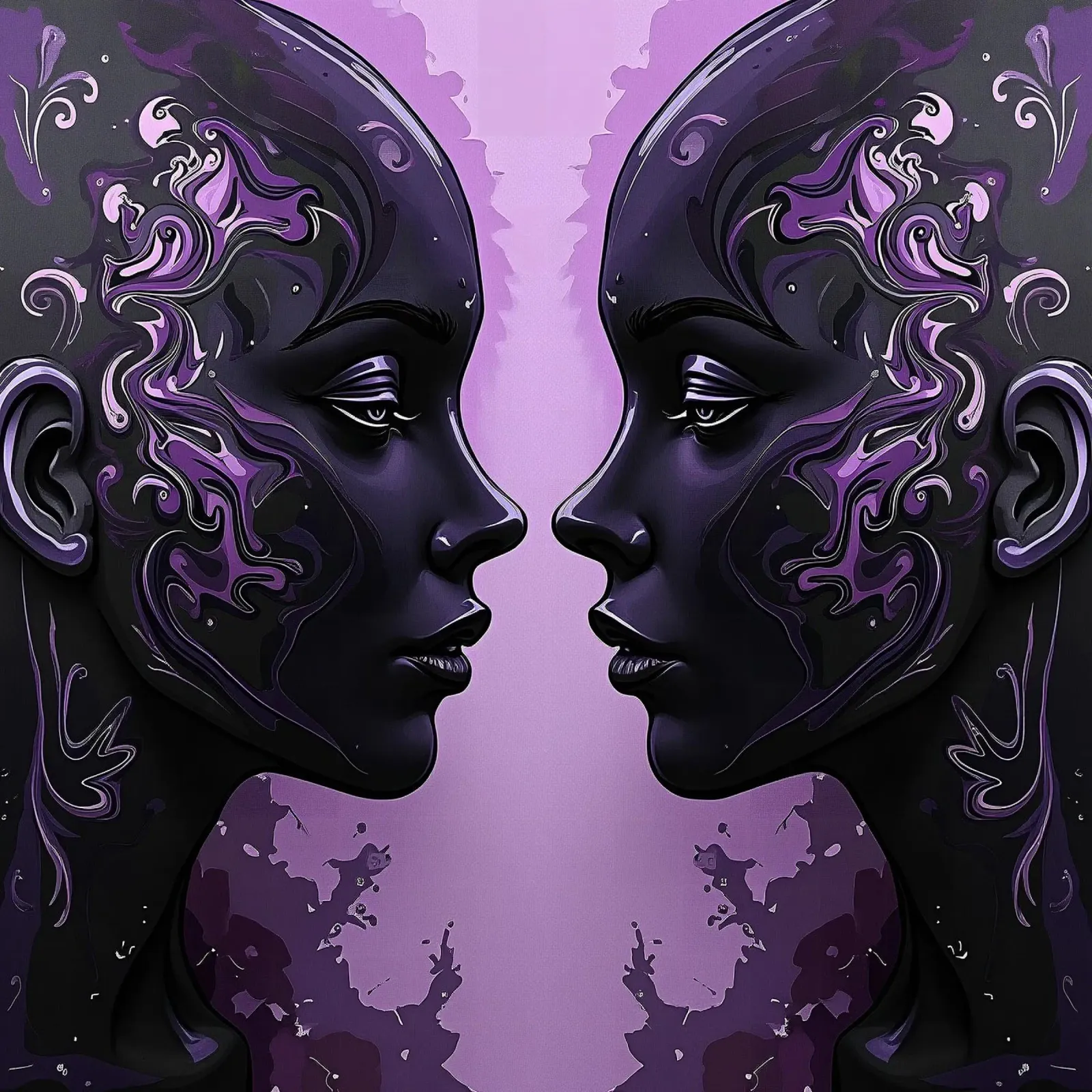 Immagine_specchio_viola_1 poster con telaio in plastica da AI-Portraits by LK