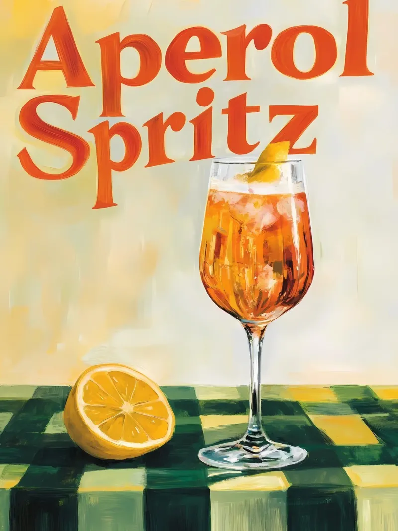 Aperol Spritz tela con Cornice a cassetta da IamHomeStudio