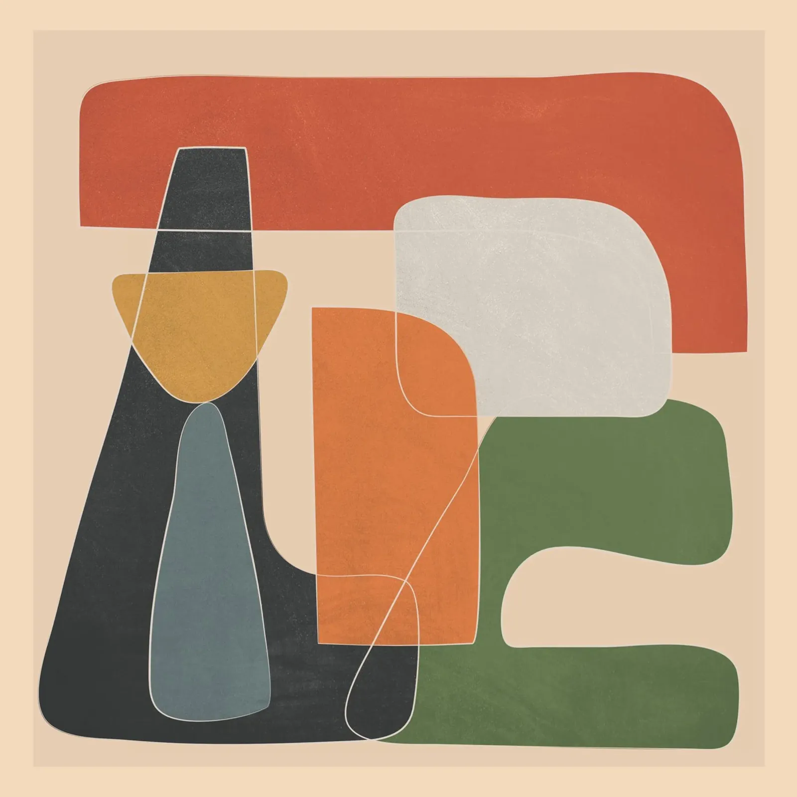 Modern Abstract Art II poster con telaio in plastica da cityart