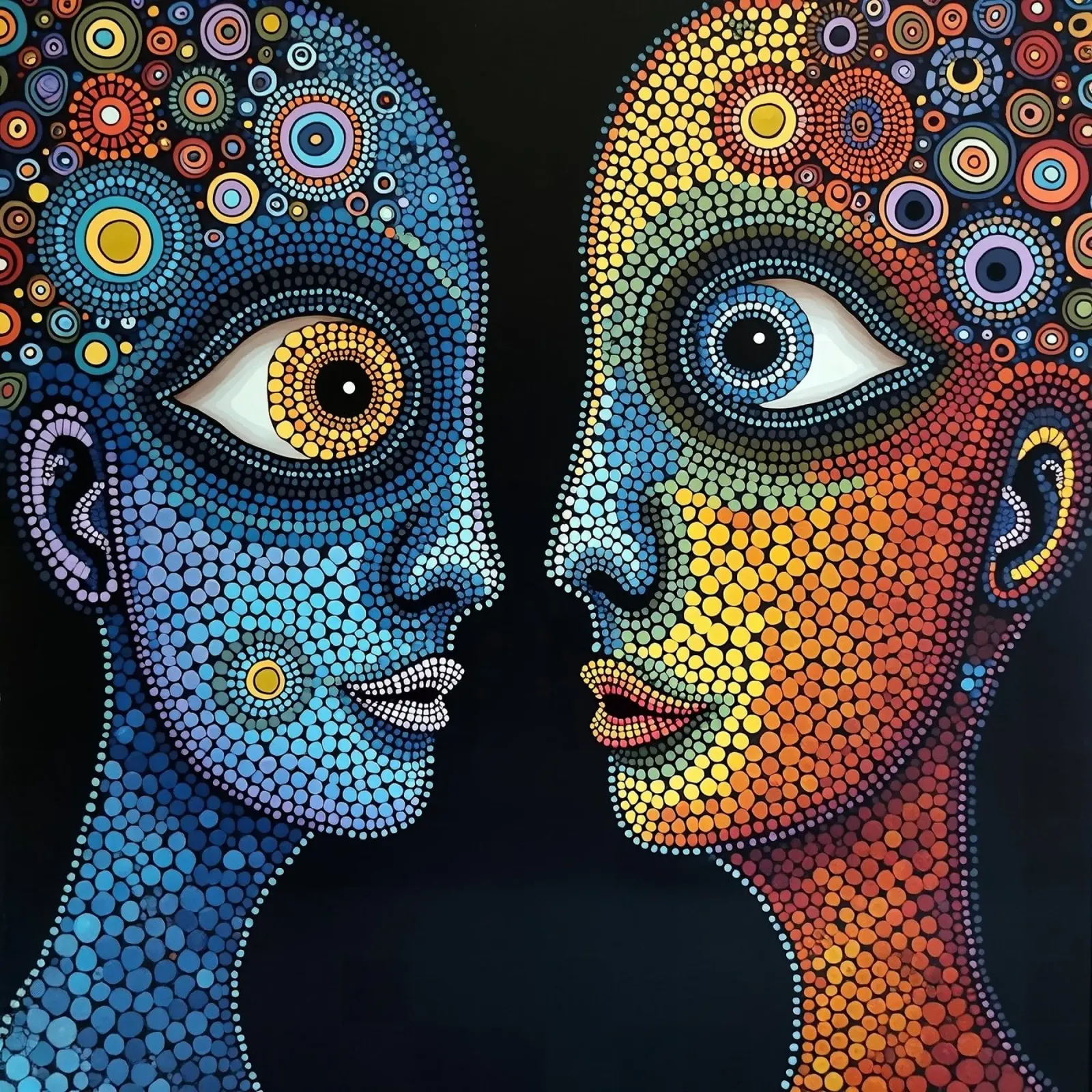 Specchio_1_Stile Hundertwasser alluminio dibond da AI-Portraits by LK
