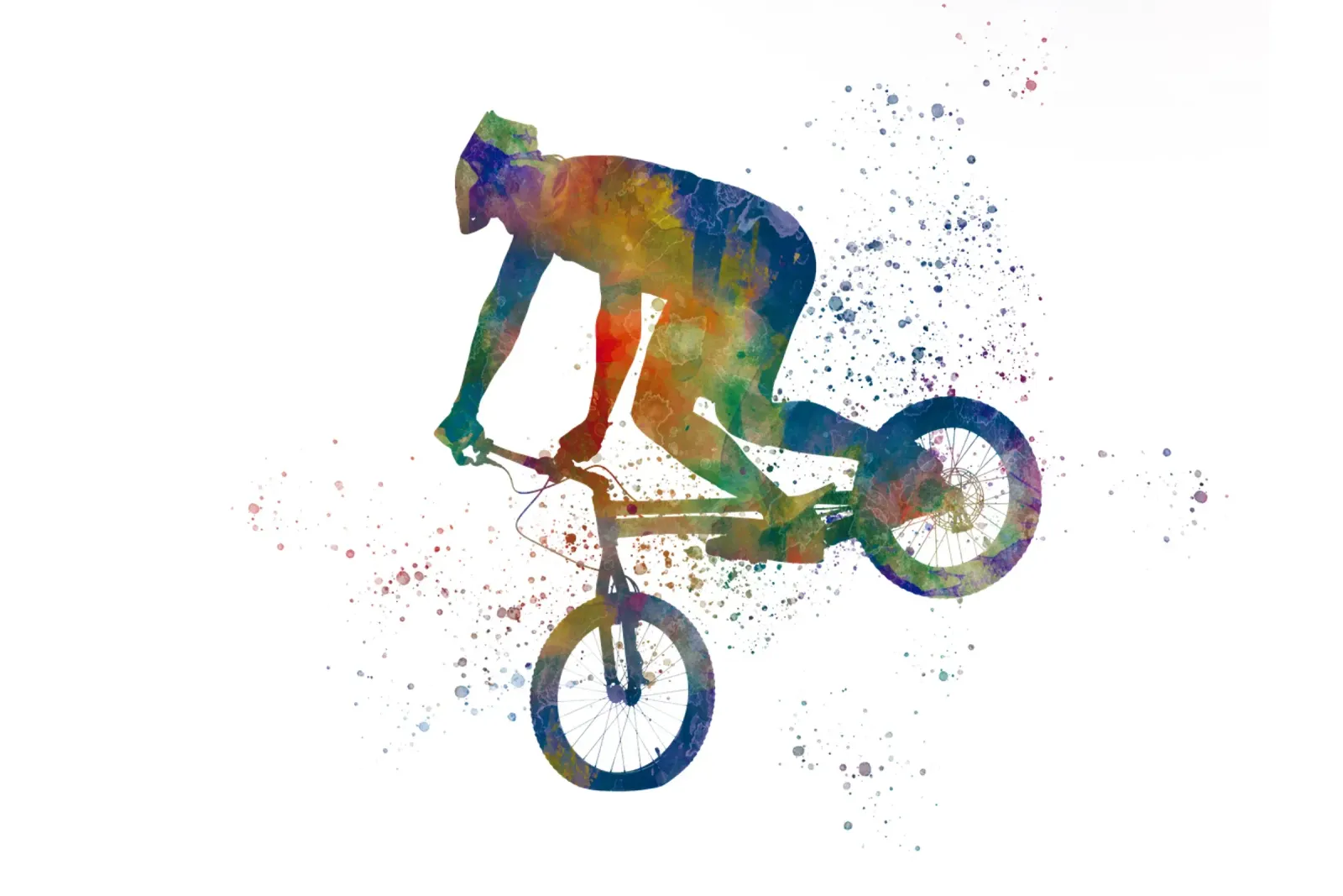 Gara di bici BMX ad acquerello poster da ⚽ Sports Pulse