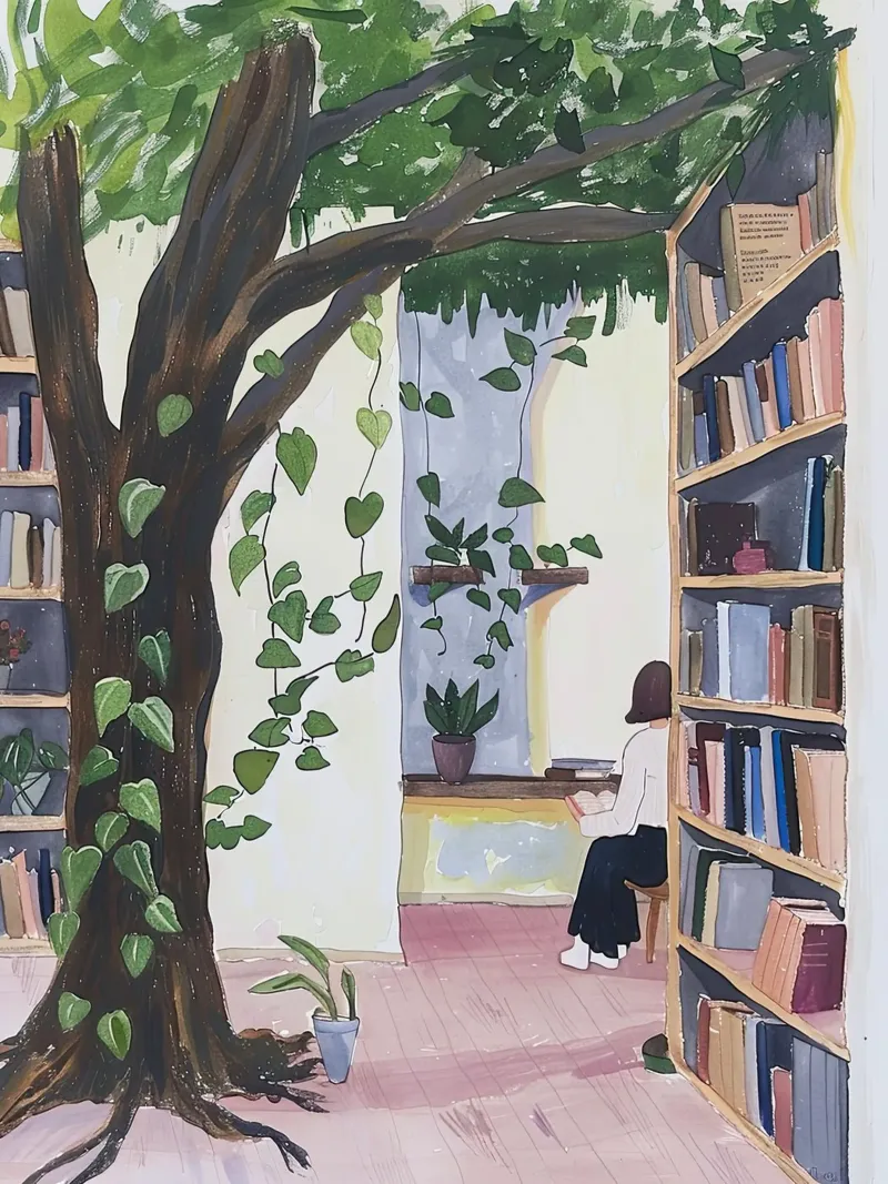 Giardino della biblioteca poster con telaio in plastica da DaarbyN