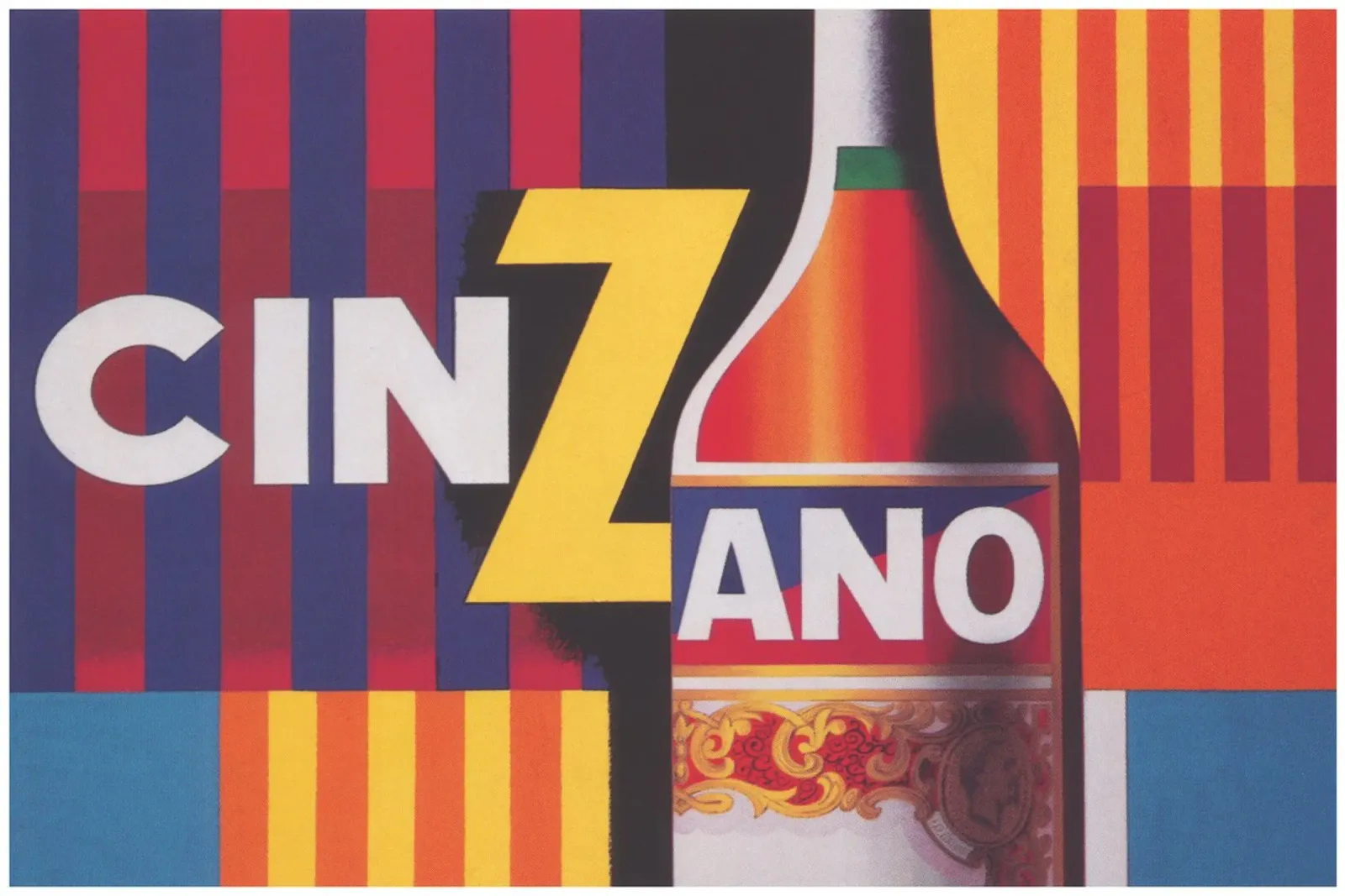 Cinzano, kleurrijke poster canvas met Baklijst van Vibrant Vintage Prints