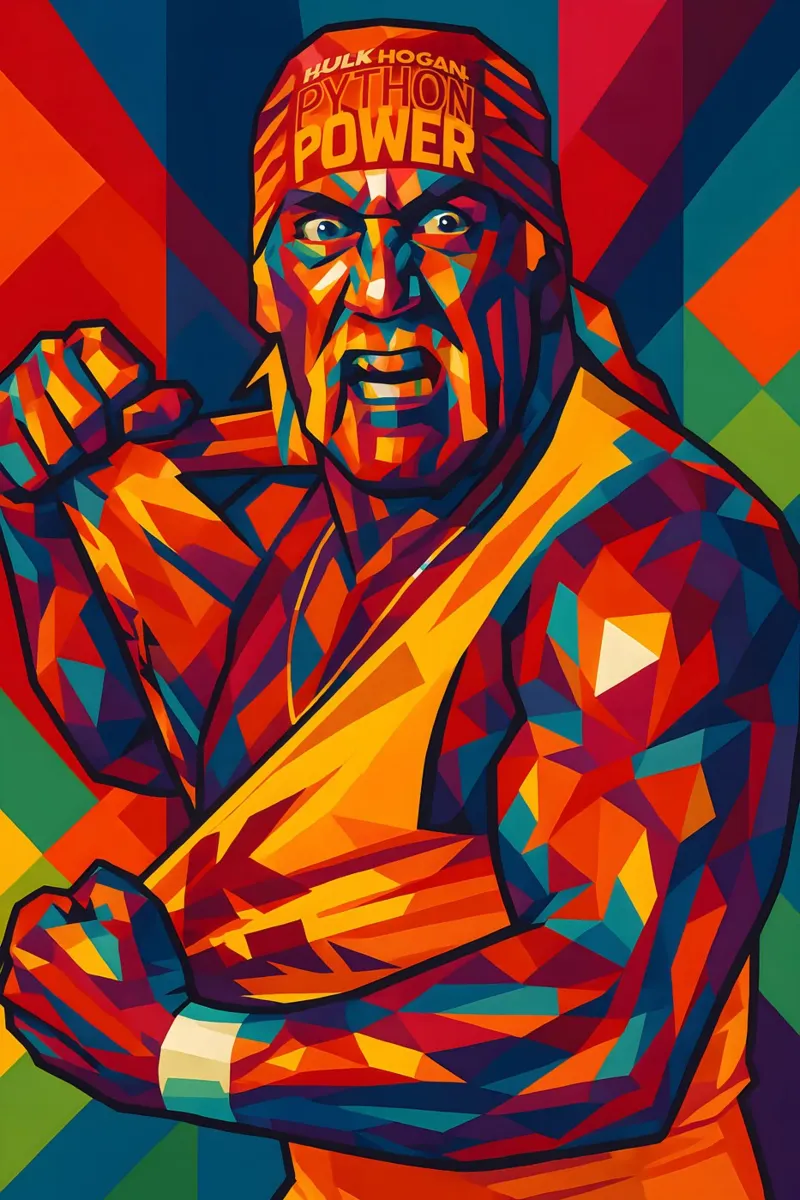 Hulk Hogan strappa la camicia wpap poster con telaio in alluminio da BONANZA