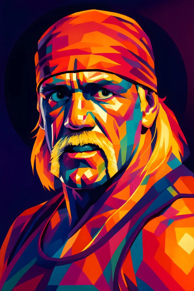 Hulk Hogan Ritratto wpap poster con telaio in alluminio da BONANZA