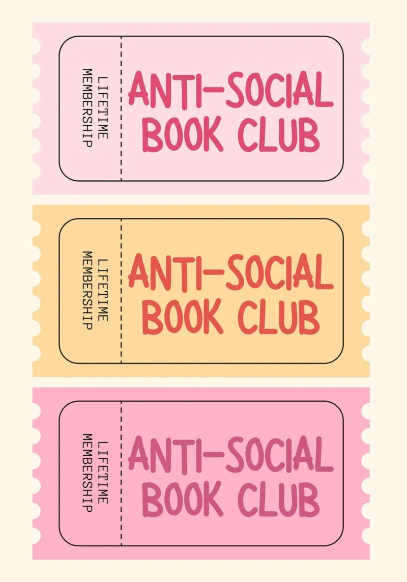 Affiche rétro du "Club de lecture antisocial". poster de vintagepod