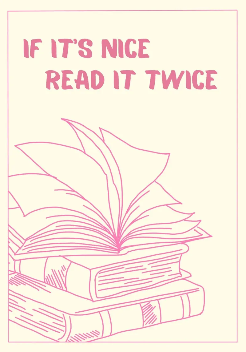 "If It's Nice, Read It Twice" Book Lover Poster canvas with Floater frame by vintagepod