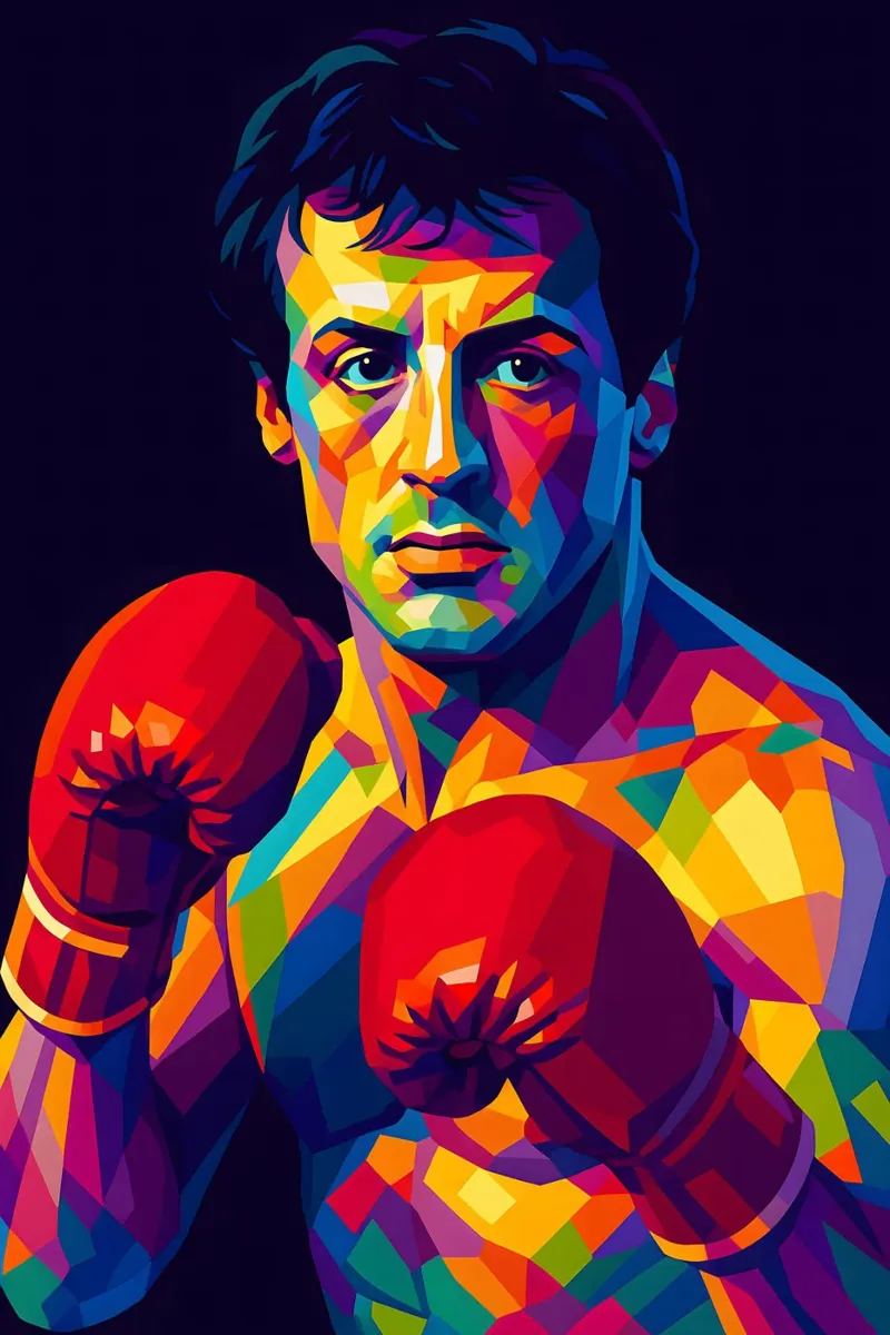 Rocky Balboa Sylvester Stallone poster con telaio in alluminio da BONANZA