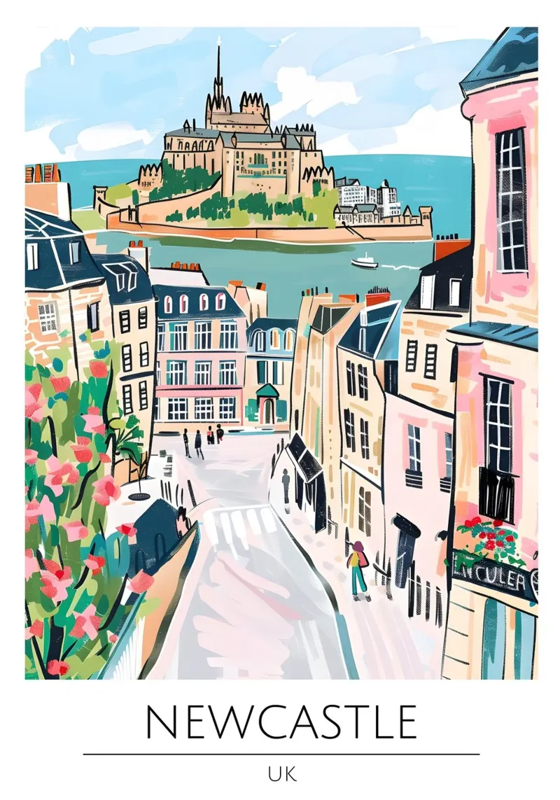 Mont Saint-Michel, Frankrijk Kustkunstdruk canvas met Baklijst van homdeco