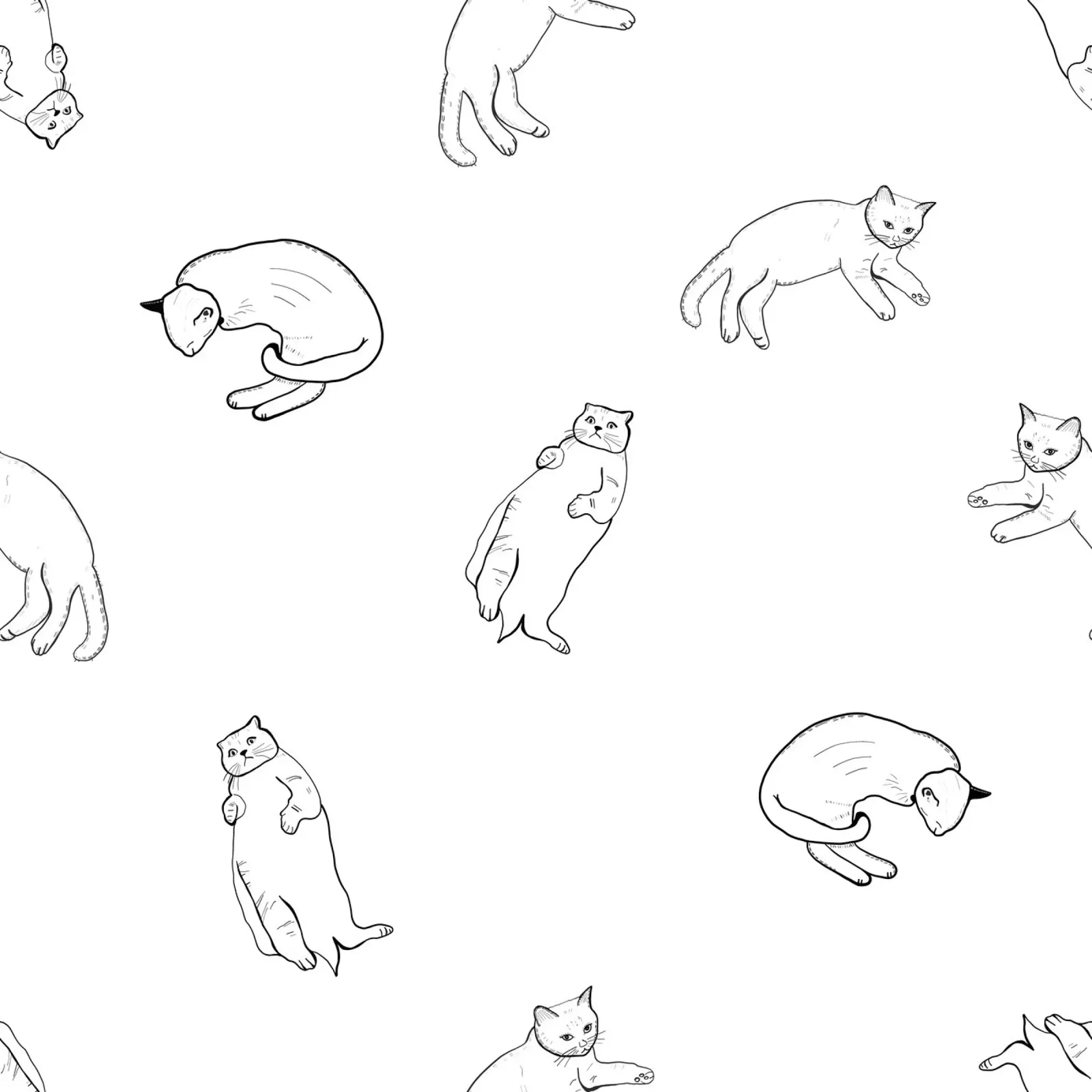 Seamless cat pattern canvas by gulsengunel