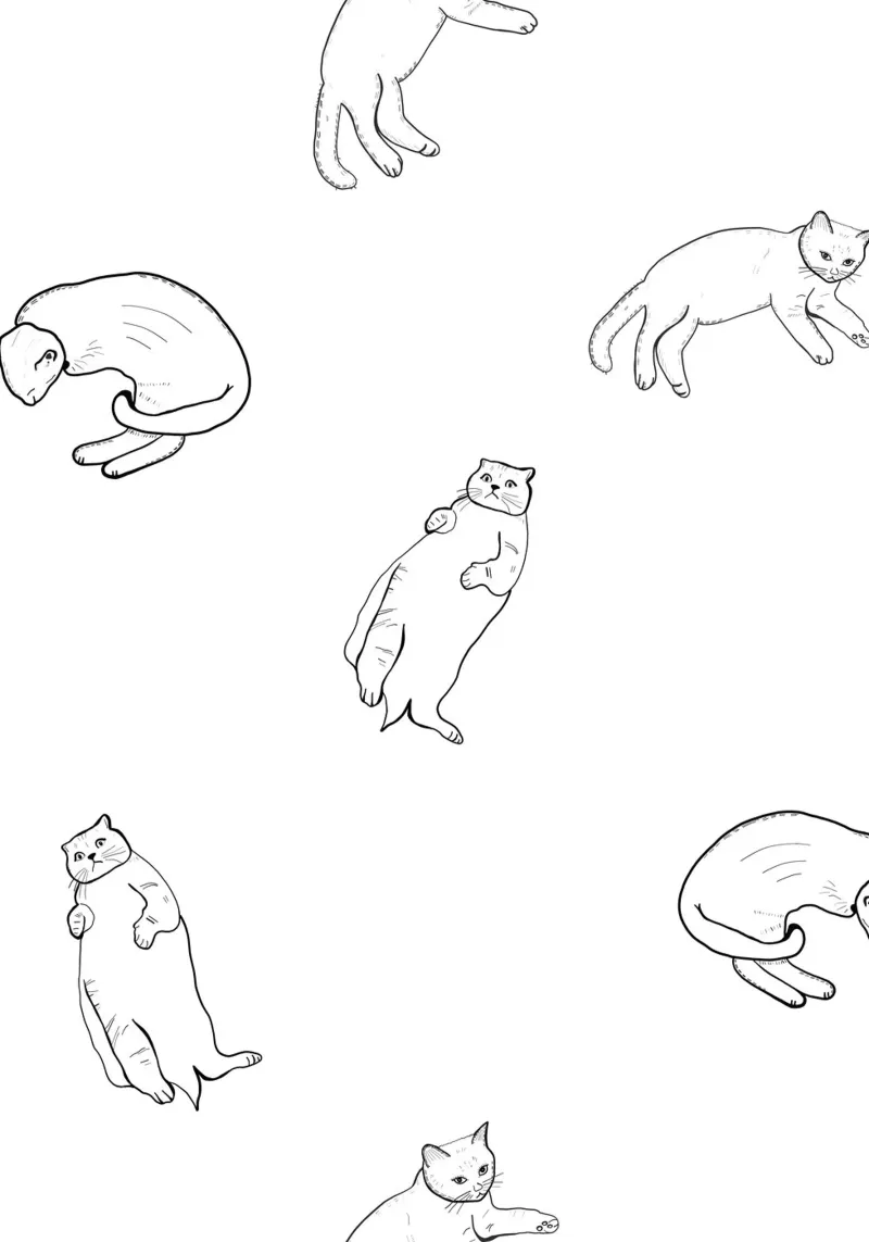 Nahtloses Katzenmuster Hahnemühle von gulsengunel