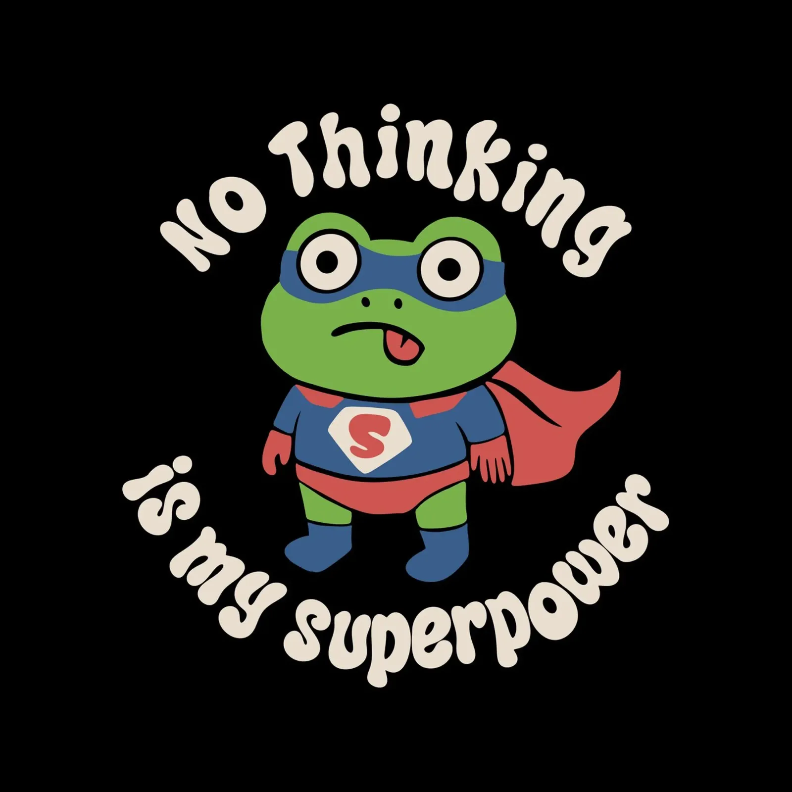No pensar es mi superpoder poster con marco de madera de Loobs