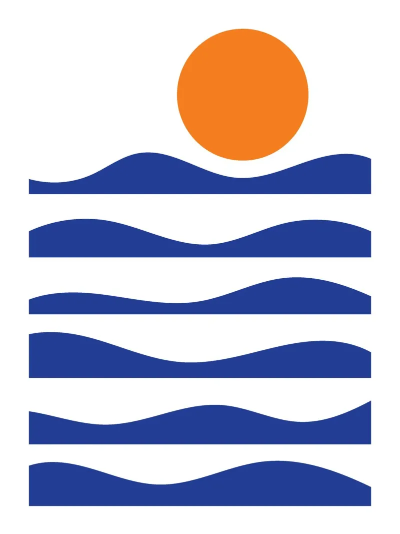 Paesaggio del sole dell'oceano poster con telaio in plastica da galihstudio