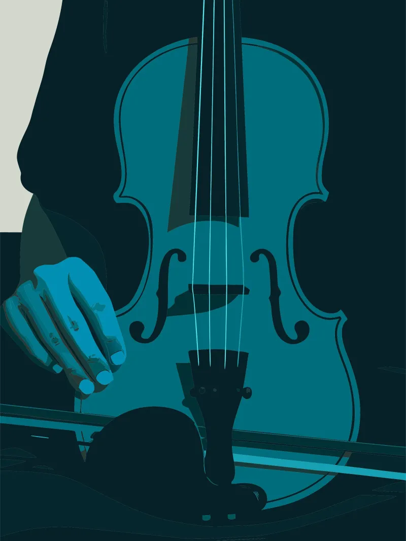 Mani che suonano il violino poster con telaio in plastica da MUSIC EDITION