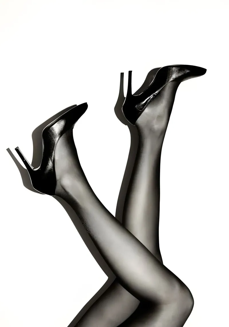 black stockings and glossy black high heels poster da Type & Tape