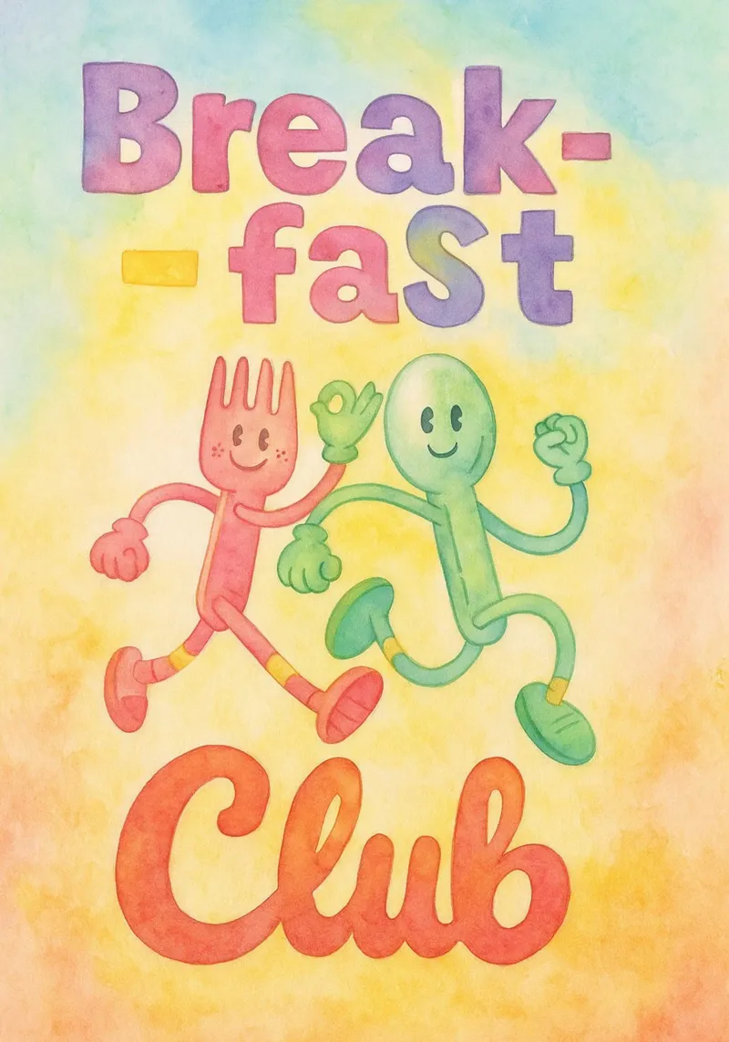 club della colazione che dipingono poster con telaio in legno da bonangroads