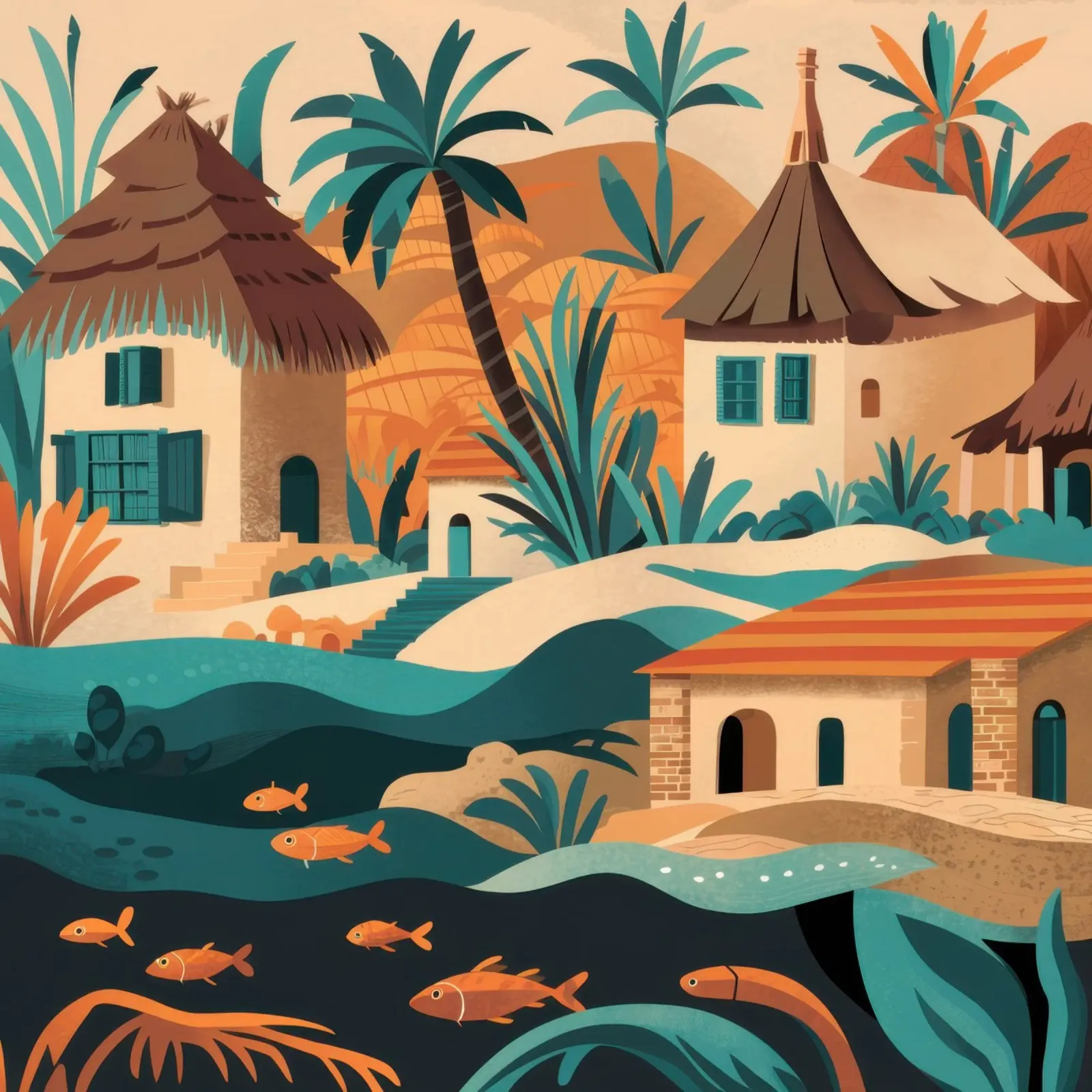 Villaggio sul mare poster da Irish Strokes