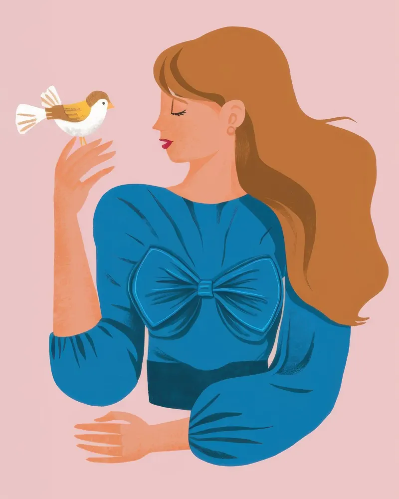 Donna con tazza da tè poster da Luna Aura