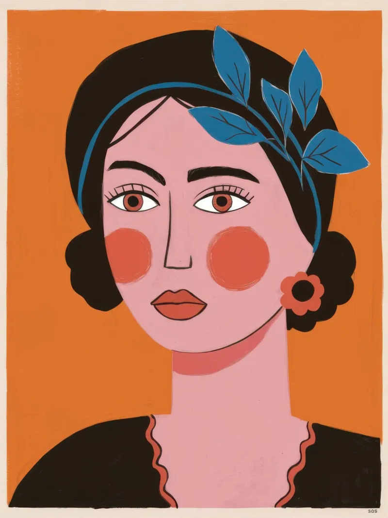 Donna con sciarpa blu poster da Irish Strokes