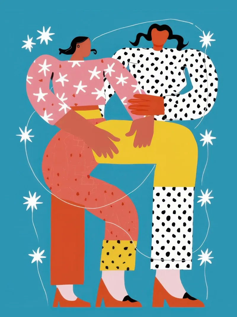 Un caldo abbraccio invernale poster con telaio in legno da Irish Strokes