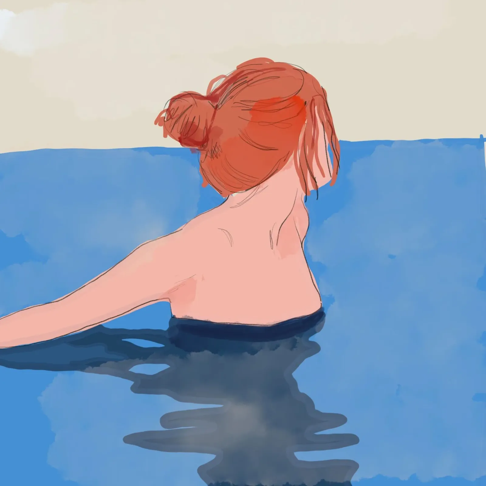Nel blu poster con telaio in plastica da LeaDArt