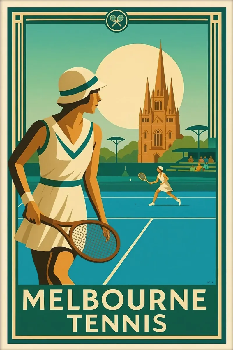 Melbourne Tennis poster da aijanurmine