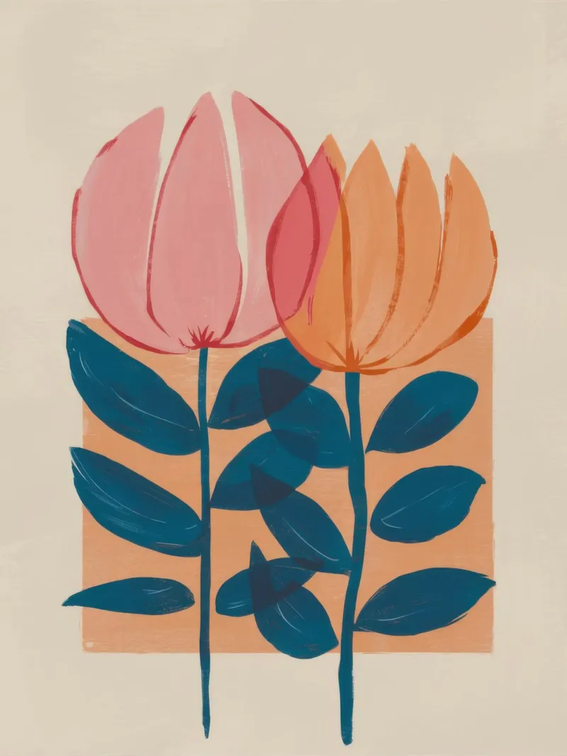 Steli di tulipano semplici poster da Irish Strokes