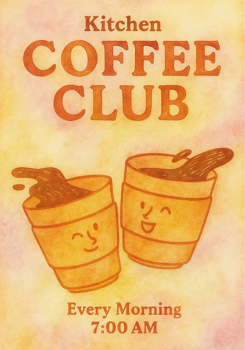 cucina caffè club pittura poster da bonangroads