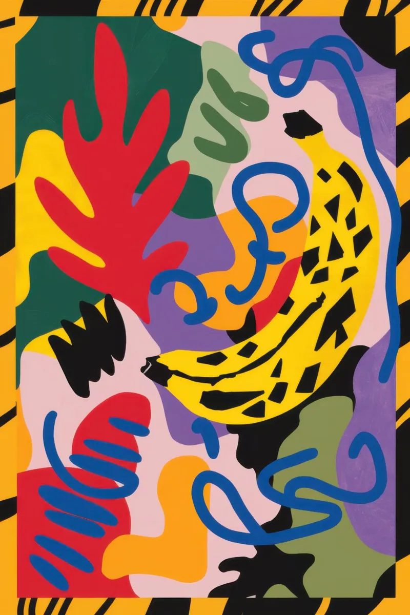 Pop-art jungle canvas met Baklijst van Irish Strokes