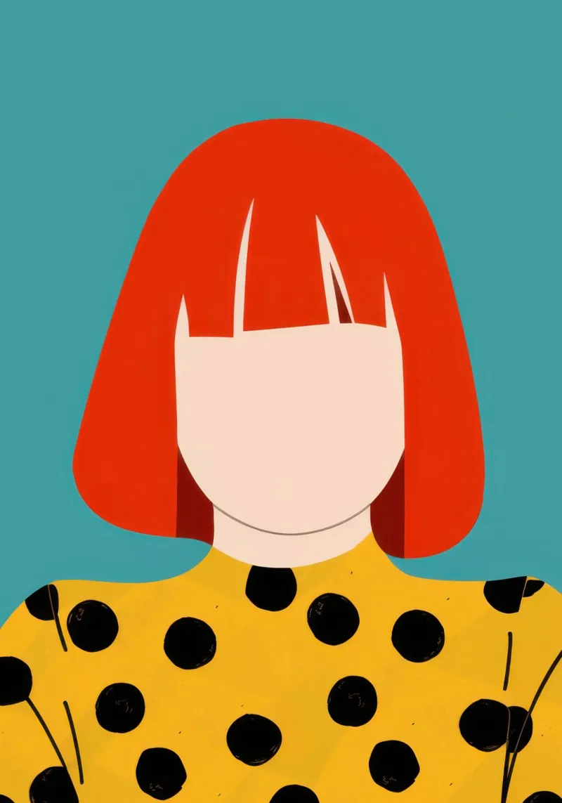 Redhead in Polka Dots canvas by Luna Aura