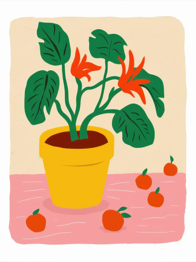 Semplice pianta in vaso poster con telaio in plastica da Irish Strokes